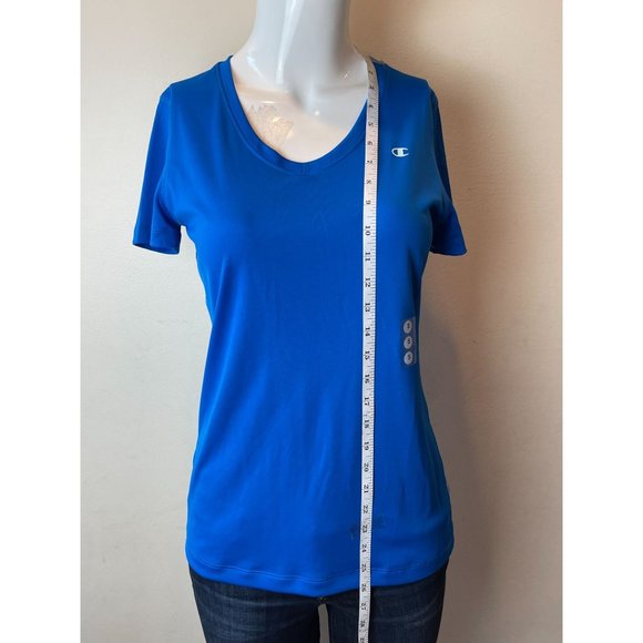 Champion Womens Performance V Neck T-Shirt Short Sleeve Pullover Blue Size Small - Picture 5 of 9